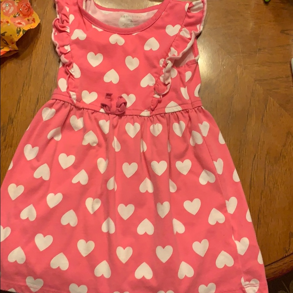 Pink and white jersey dress